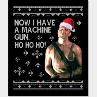 Die Hard Ho Ho Ho Machine Gun Christmas Kint Posters and Art